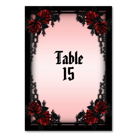 Numéro De Table Rose rouge gothique (Par défaut)