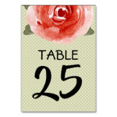 Numéro De Table Rose rouge sur Lime Derby (Par défaut)