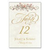 Numéro De Table Rose Scroll - Crème (Par défaut)