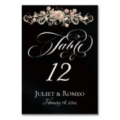 Numéro De Table Rose Scroll - Noir (Par défaut)