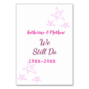 Numéro De Table Rose stars Vow renouvellement anniversaire mariage