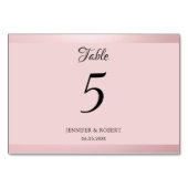 Numéro De Table Rose tendance Gold Modern Script Modèle élégant (Dos)