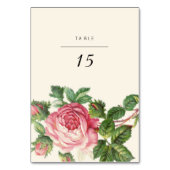 Numéro De Table Rose Vintage peint Mariage Boho (Dos)