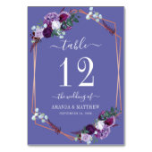 Numéro De Table Rose violet Gold Frame Mariage (Dos)