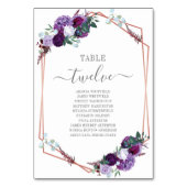 Numéro De Table Rose violet Gold Frame Mariage (Dos)