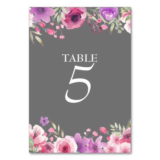 Numéro de table Roses aquarelle 25e anniversaire (Dos)