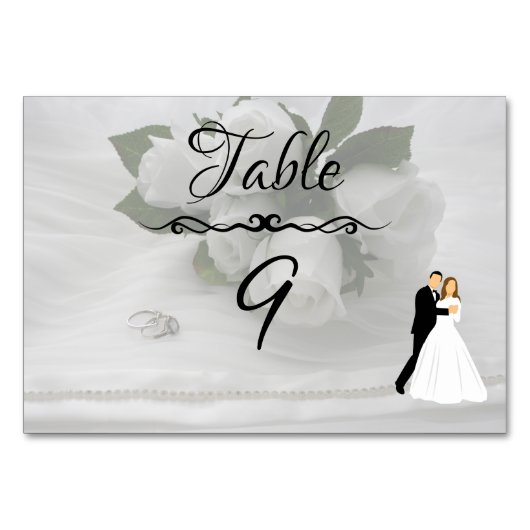 Numéro De Table Roses blanches (Devant)
