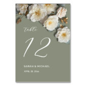 Numéro De Table Roses blanches Fleurs 3D Mariage (Par défaut)