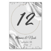 Numéro De Table Roses blanches Monogramme rustique mariage (Par défaut)