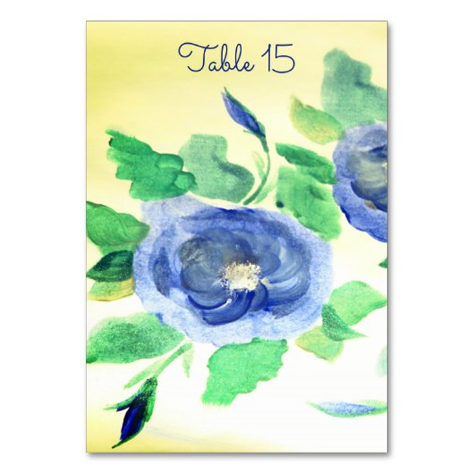 Numéro De Table Roses Bleues Avec Jaune (Par défaut)