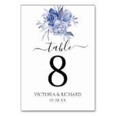 Numéro De Table roses bleues poussiéreuses rustiques et autres fle (Dos)