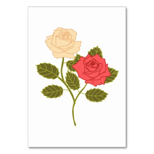 Numéro De Table Roses de jardin (Dos)