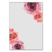 Numéro De Table Roses de printemps gras rose et violet (Dos)