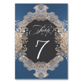 Numéro De Table Roses & Dentelle - Bleu (Par défaut)