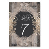 Numéro De Table Roses & Dentelle - Bois (Par défaut)