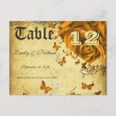 Numéro de table Roses et Papillons à Cœur d'Or (Dos)