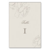 Numéro De Table Roses Faux Embossed Ecru Formal Elegant Wedding (Dos)