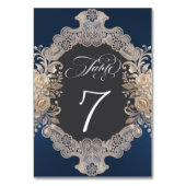 Numéro De Table Roses & Lace - Bleu foncé (Par défaut)