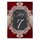 Numéro De Table Roses & Lace - Bourgogne (Par défaut)