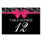 Numéro De Table Roses noires et blanches Bow rose (Devant)