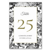Numéro De Table Roses Noires Et Blanches Élégantes (Par défaut)
