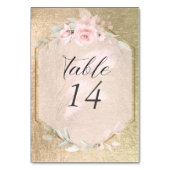 Numéro De Table Roses roses rose et or (Dos)