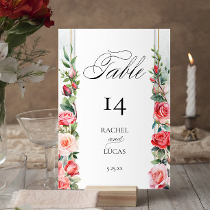 Numéro De Table Roses roses roses roses romantiques