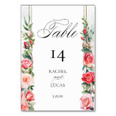 Numéro De Table Roses roses roses roses romantiques (Par défaut)