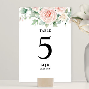 Numéro De Table Roses Roses Roses Roses Roses Roses Élégantes Mari