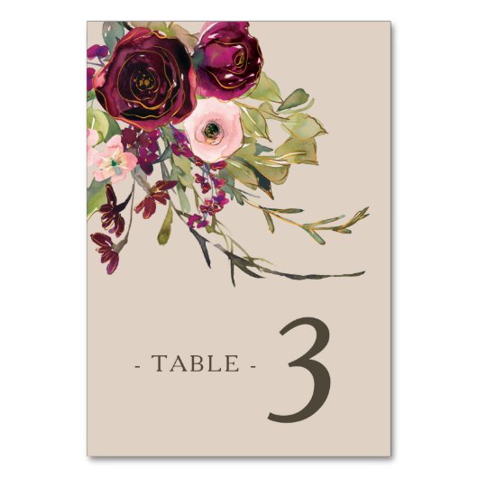 Numéro De Table Roses roses rouges Mariage RSVP (Par défaut)