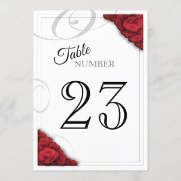 Numéro de table Roses Rouges