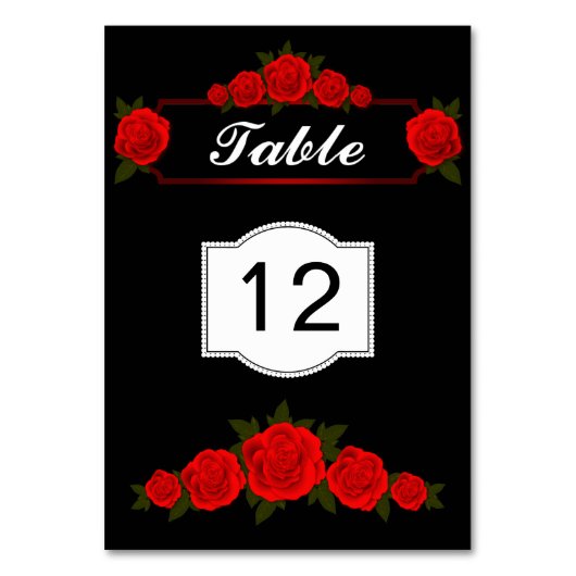 Numéro De Table Roses rouges (Par défaut)