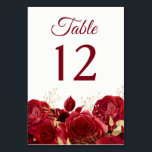 Numéro De Table Roses rouges et Mariage or ou Quinceanera<br><div class="desc">Magnifique Red Roses & Gold Mariage ou Quinceanera Numéro de table Voir Niche and Nest store for Set.</div>