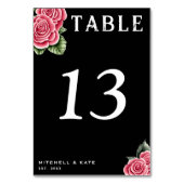 Numéro De Table Roses rouges Mariage noir (Par défaut)