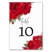 Numéro De Table Roses Rouges Riches Florales Écriture Élégante Mar (Par défaut)