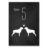 Numéro De Table Rottweiler Chien Silhouettes Réception de mariage (Dos)