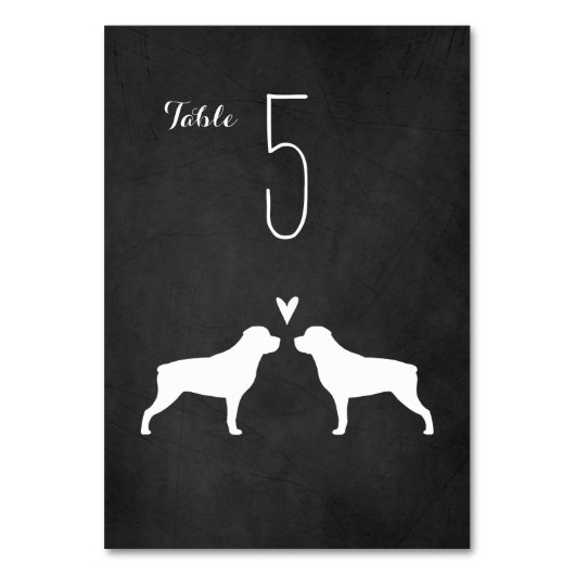 Numéro De Table Rottweiler Chien Silhouettes Réception de mariage (Par défaut)
