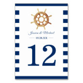 Numéro De Table Roue de direction de l'aquarelle de la marine naut (Dos)