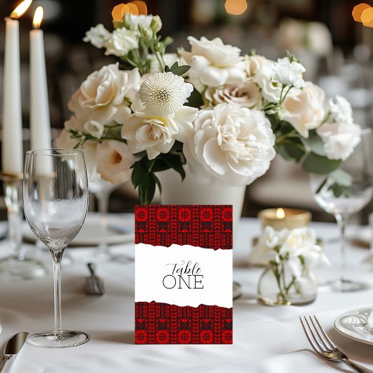 Numéro De Table Rouge de Tatreez