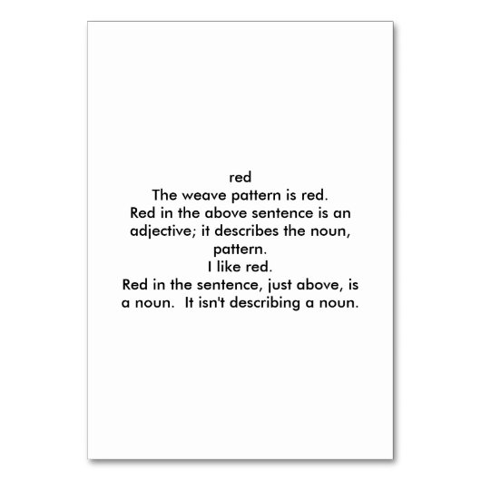 Numéro De Table Rouge en tant qu'accessoire, Flashcards de lecture (Dos)