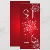 Numéro de table rouge Flocons de neige élégants (Devant / Derrière)