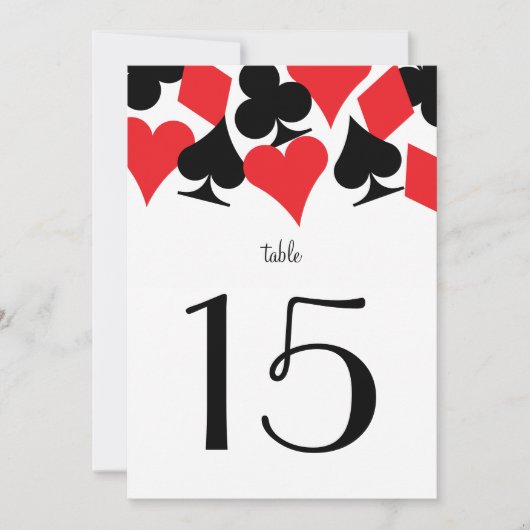 Numéro de table rouge pour la réception de mariage (Devant)