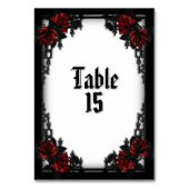 Numéro De Table Rouge Rose Gothique Blanc (Dos)