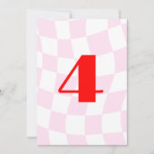 Numéro de table rouge rose gras rétro Motif (Devant)