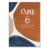 Numéro De Table rouille Abstraite, marine + onglet contemporain ro (Par défaut)