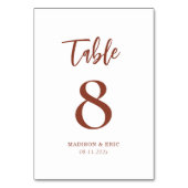 Numéro De Table rouille en terre cuite boho (Dos)
