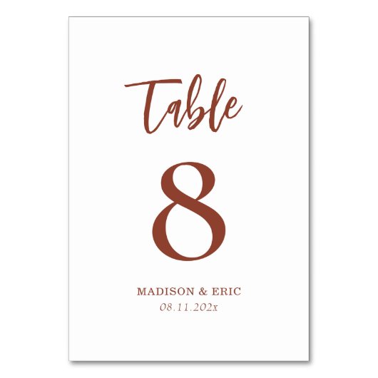 Numéro De Table rouille en terre cuite boho (Par défaut)