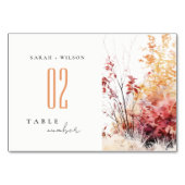 Numéro De Table Rouille Orange Jaune Automne Automne Mariage Paysa (Devant)