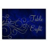 Numéro De Table Royal Blue Elegant Gold (Dos)