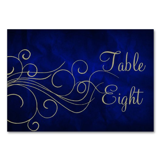 Numéro De Table Royal Blue Elegant Gold (Devant)